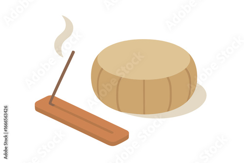 Incense stick and holder with aromatic disc for relaxation