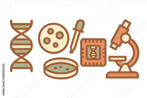 Science and laboratory equipment vector illustration collection