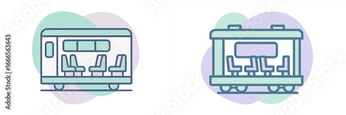 Urban vector illustration of public transport vehicles