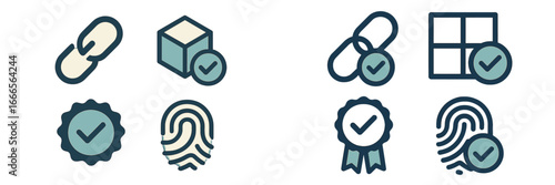 Vector illustration of validation symbols for quality assurance