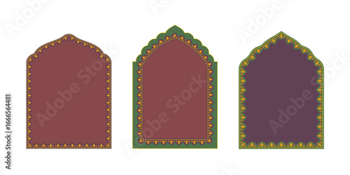 Vector set of decorative frames for Muslim and Hindu celebrations. Perfect for Eid, Ramadan, Diwali, and festive invitations.