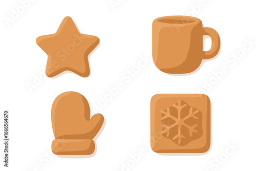 Seasonal cookie decorations in various shapes for festive occasions