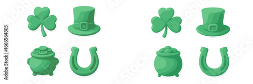 Green symbols of luck and celebration for festive occasions