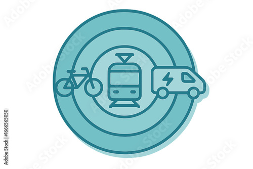 Transport modes vector illustration for city planning and design