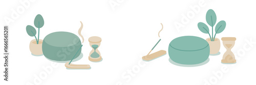 Calm workspace with incense and decor for mindfulness