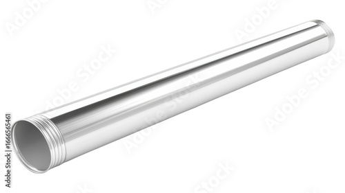Metal pipe, silver tube, cylindrical pipe, industrial pipe isolated on Transparent Background