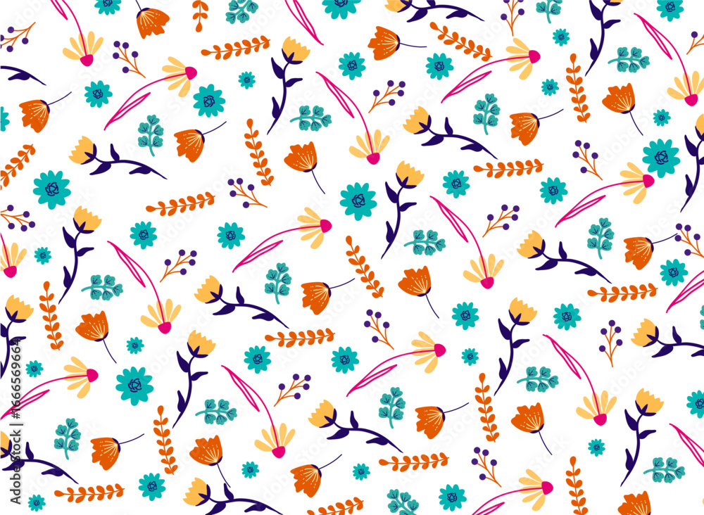 Motif simple et élégant avec de jolies petites fleurs, un motif floral liberty pour illustrer des faire-part de mariage ou invitations anniversaire, idéal pour vos créations.