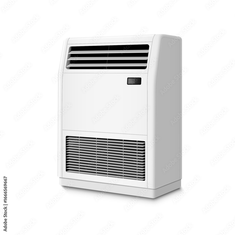 Fototapeta premium Modern Floor Air Conditioner. Climate Control Device Isolated on White.