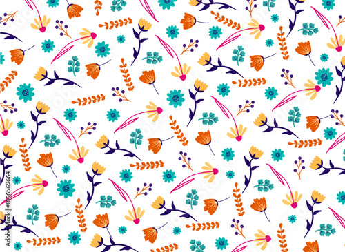 Motif simple et élégant avec de jolies petites fleurs, un motif floral liberty pour illustrer des faire-part de mariage ou invitations anniversaire, idéal pour vos créations.