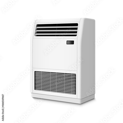 Modern Floor Air Conditioner. Climate Control Device Isolated on White.