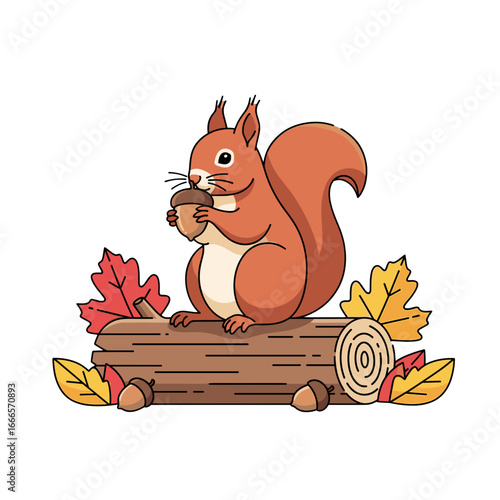 Squirrel holding an acorn