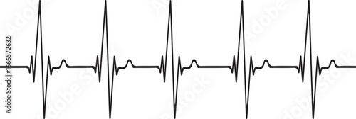 Heartbeat Pulse Line – ECG Graph Vector on Background