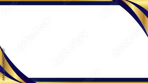 Luxury Gold and Blue Certificate Border with Flowing Curves