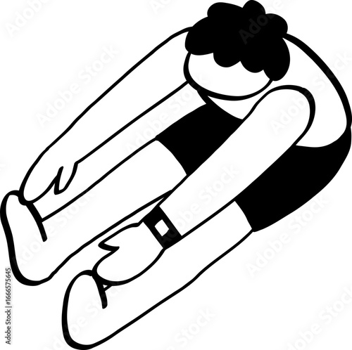 hand drawn cute character illustration of people exercising.