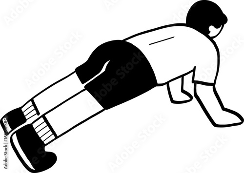 hand drawn cute character illustration of people exercising.