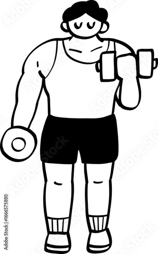 Wallpaper Mural hand drawn cute character illustration of people exercising. Torontodigital.ca