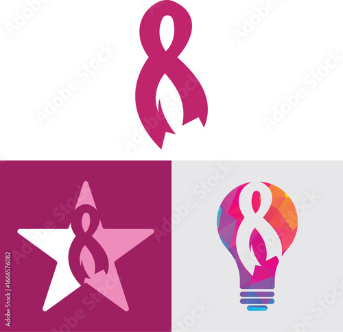 Pink Ribbon Butterfly Logo – Breast Cancer Awareness Symbol, Hope, Charity and Women’s Health Icon