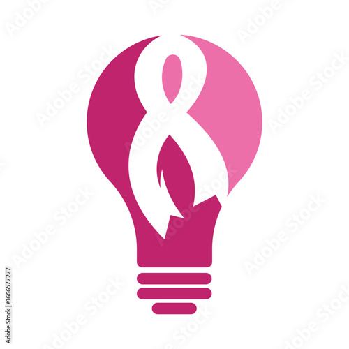 Breast Cancer Awareness Pink Ribbon Logo Vector Design