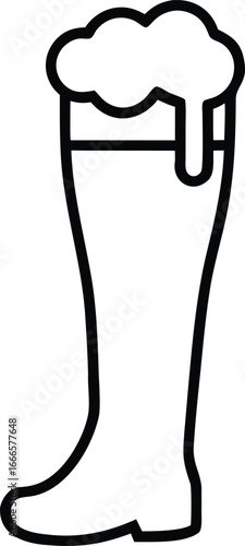 beer boot oktoberfest outline icon vector illustration