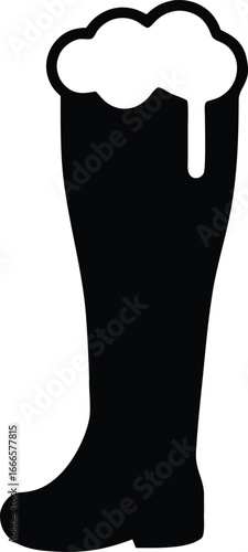 beer boot oktoberfest silhouette icon vector illustration