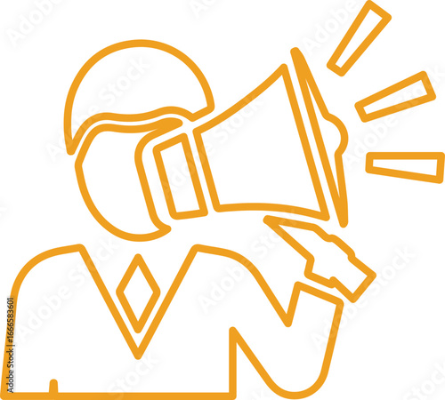 Bold announcement icon promoting sale, marketing campaign, digital strategy, news alert