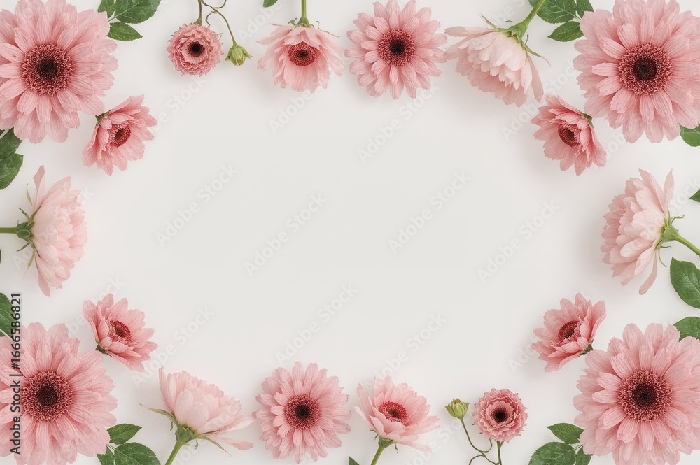 Obraz premium Invitation card mockup featuring floral design, suitable for Mother's Day or Valentine's Day