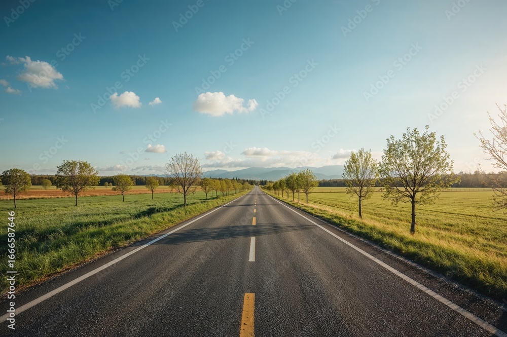 Fototapeta premium Lush Path Linking Urban Areas Amidst Nature’s Beauty