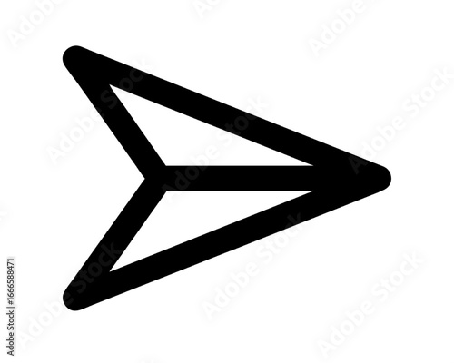 Sleek vector graphic of a forward-pointing arrow, ideal for digital send actions and intuitive interface design