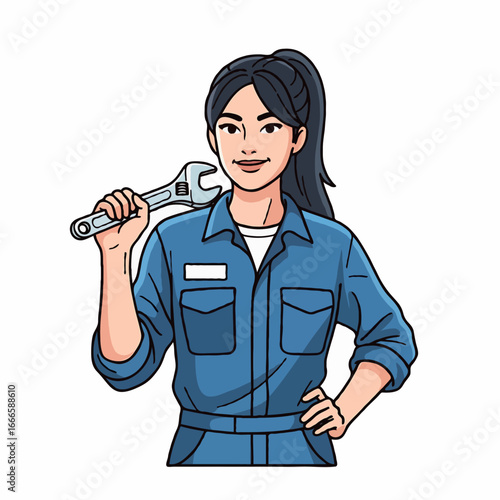 A professional mechanic repairing a vehicle, changing a tire, fixing damage, and carrying tools. Perfect for posters, books, and online articles about car maintenance and auto repair
