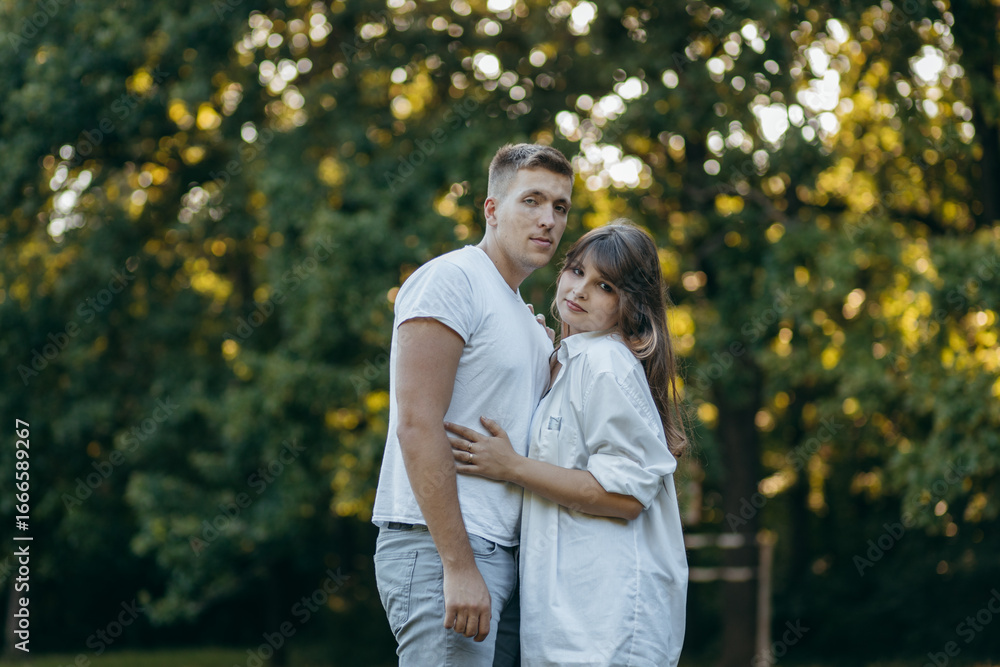 Young couple relax at nature at summer Young couple relax at nature at summer