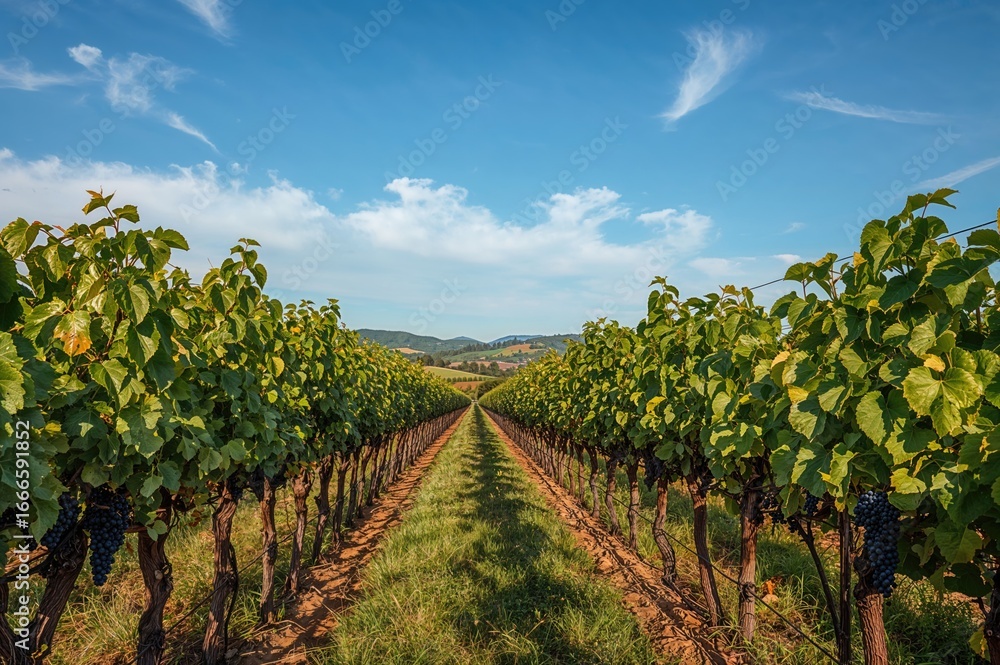 Obraz premium Vineyard with grapevines
