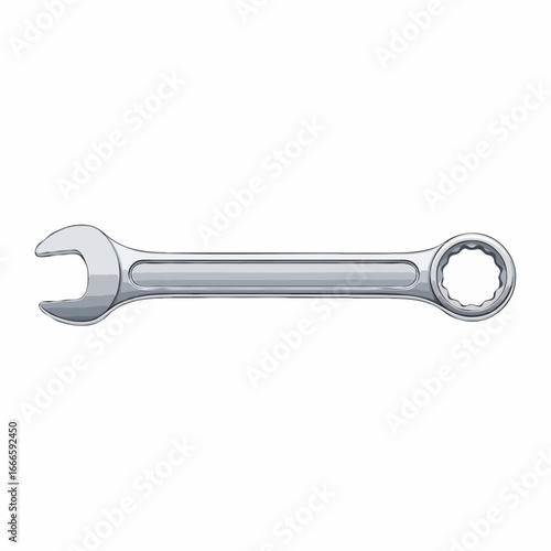 Open Wrench Vector Illustration for Tightening or Loosening Bolts