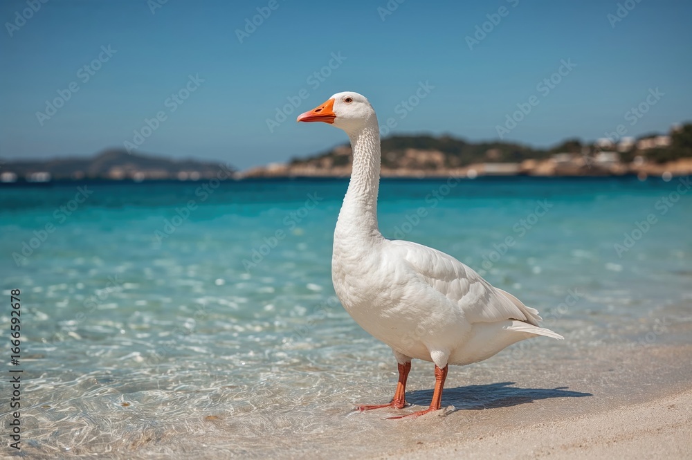 Obraz premium Waterfowl roaming in a European landscape