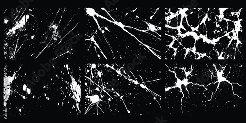 Microscopic view of neural network connections and cell structures black  background
