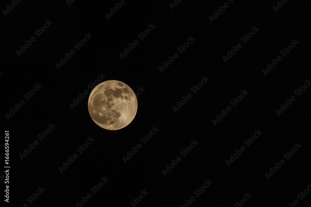 Obraz premium Bright full moon illuminating a vast empty space for text