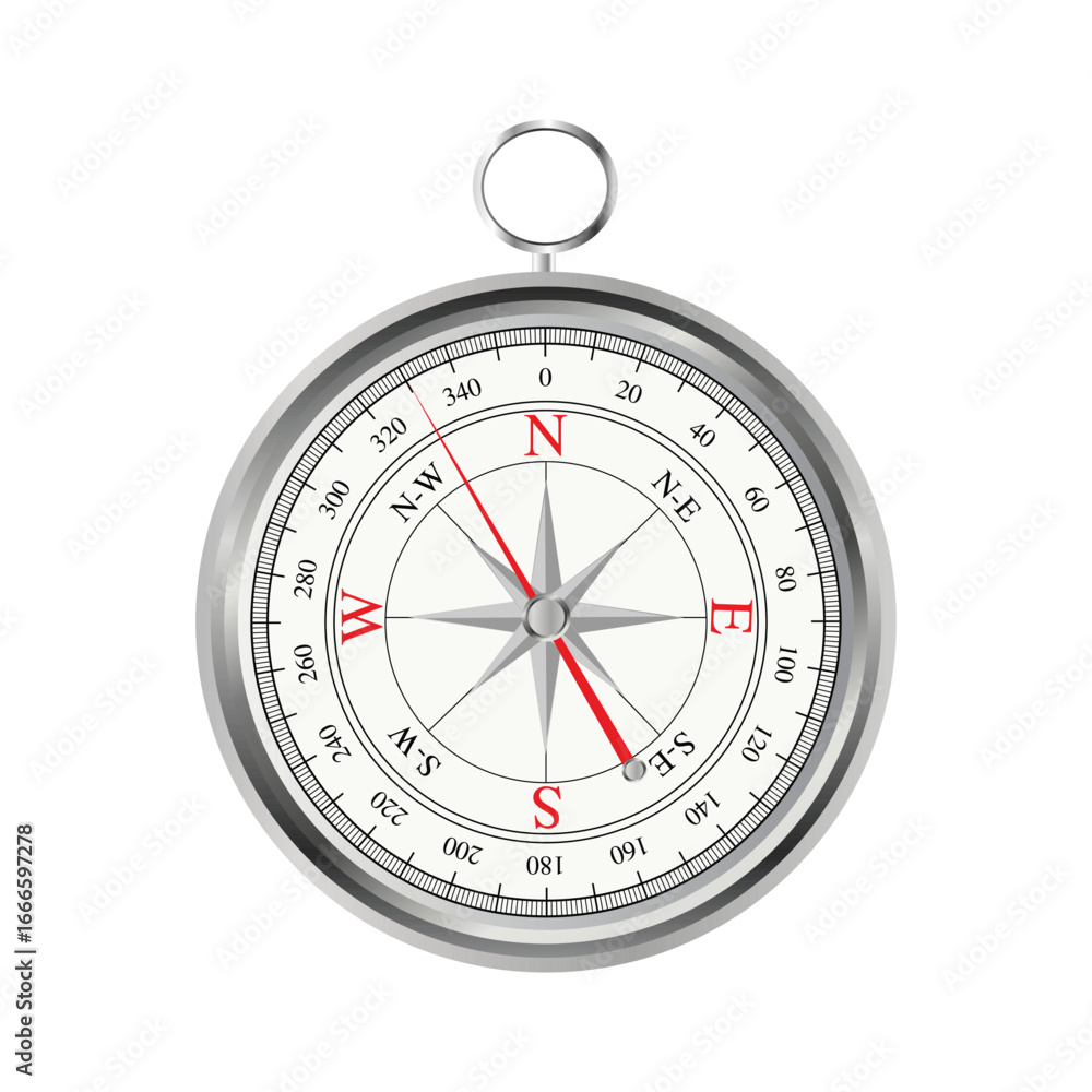 Silver Compass Icon. Navigation and Direction Symbol Vector Illustration1 Silver Compass Icon. Navigation and Direction Symbol Vector Illustration1