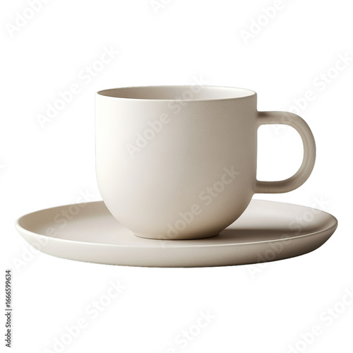 Wallpaper Mural Neutral tone ceramic cup and plate for modern homes isolated on transparent background Torontodigital.ca