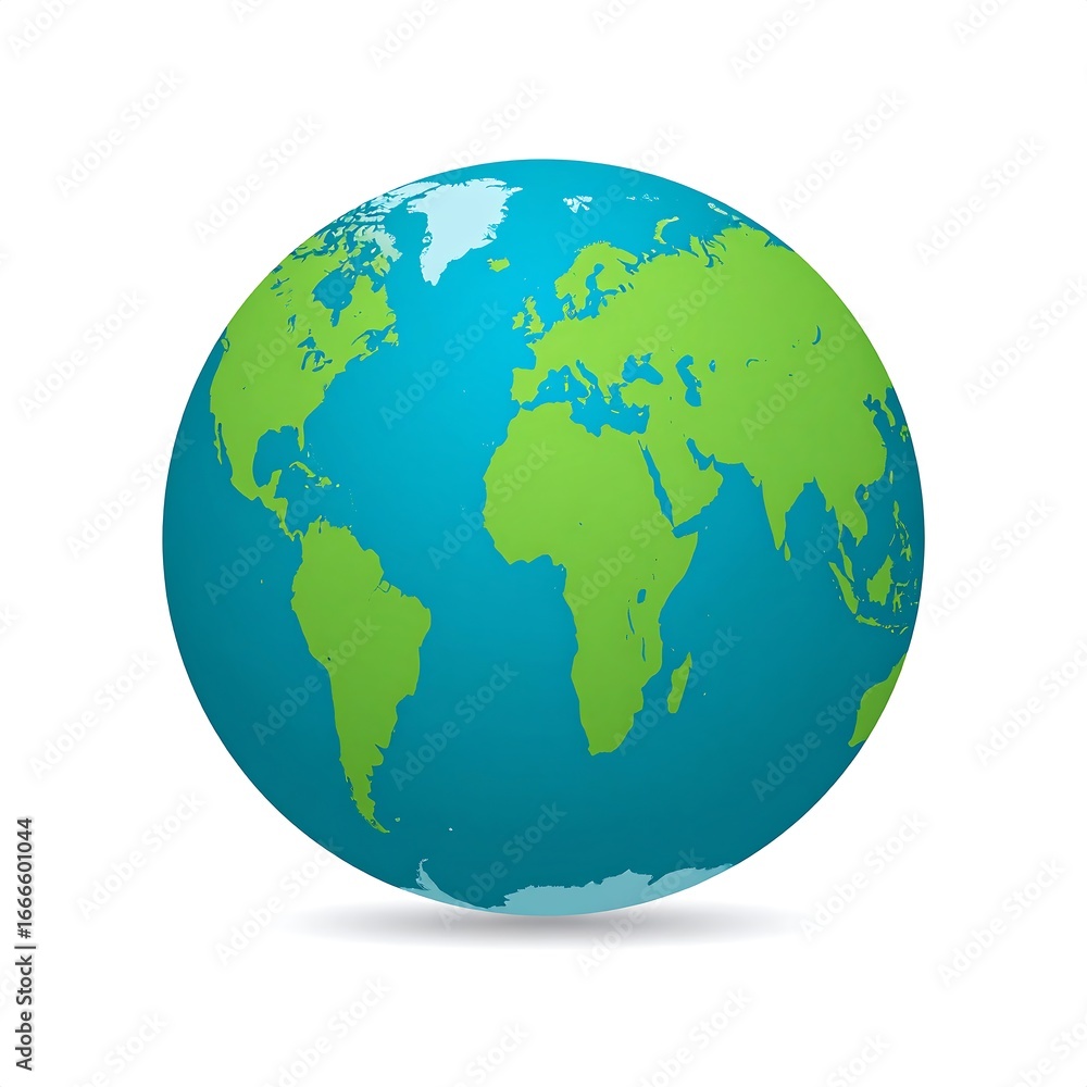 Fototapeta premium Simple globe map, light shadow