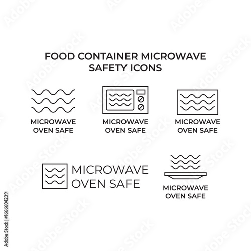 Safe Microwave Heating Symbol Design Collection