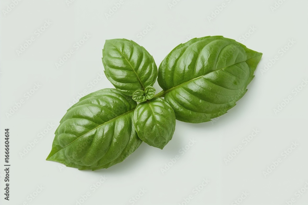 Fototapeta premium Large fresh basil leaves