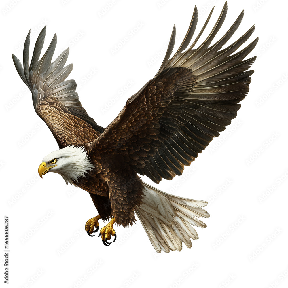 Obraz premium Flying Eagle Minimalist Transparent Design