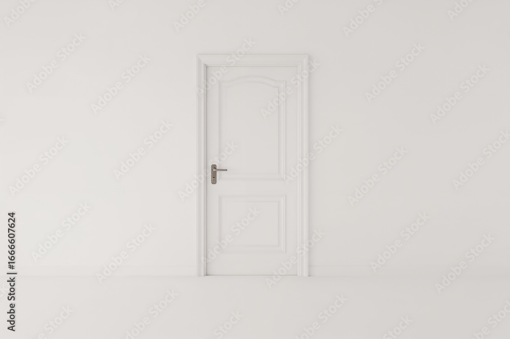 Naklejka premium Minimalist white room featuring a door