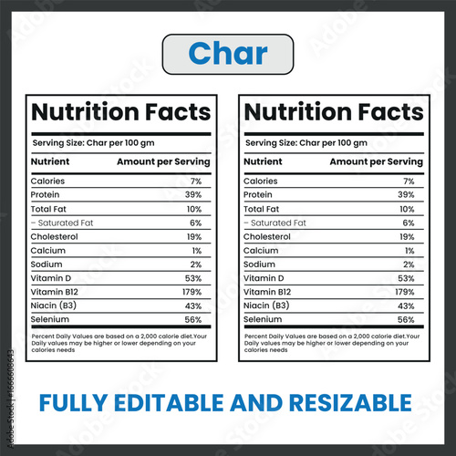 Char Fish Drawing Vector Clipart