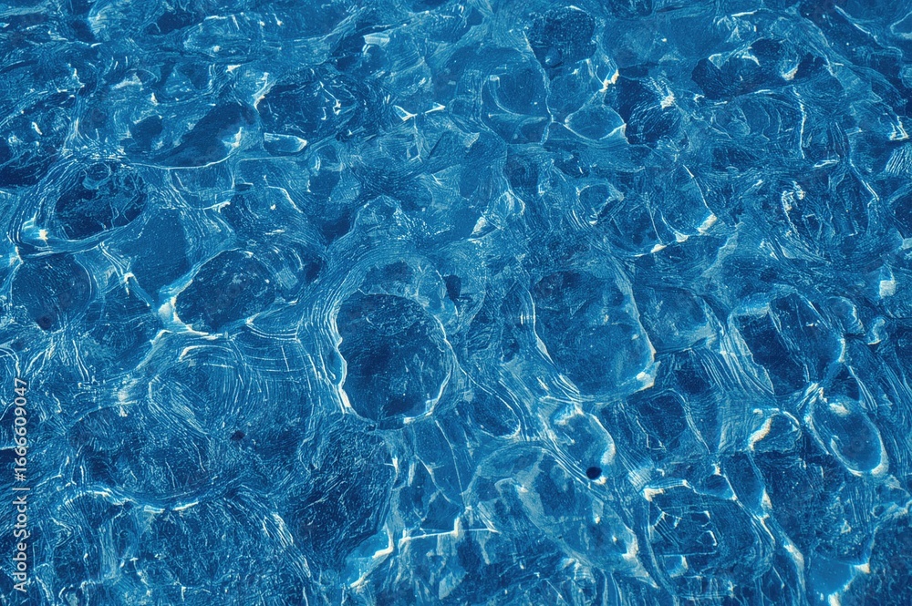 Obraz premium Tracks on a blue surface with empty space for text