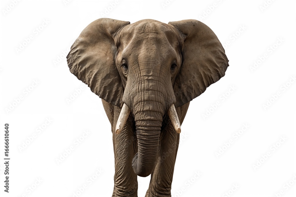 Fototapeta premium Elephant against contrasting black and white backgrounds