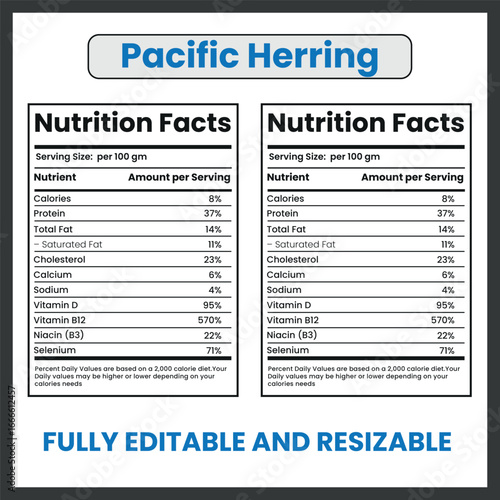 Pacific Herring Fish Vector Clipart