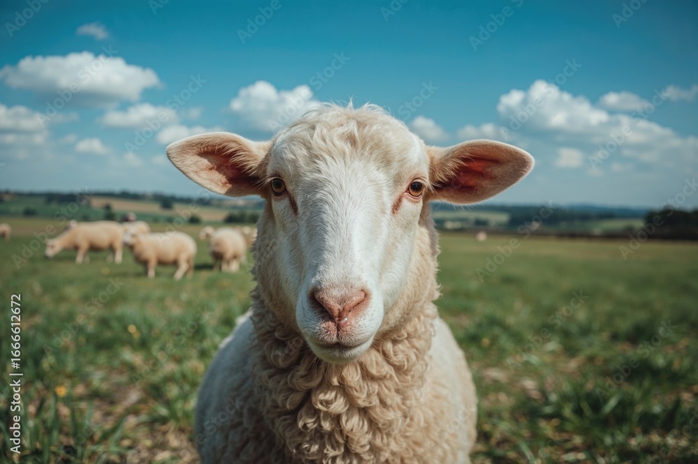 Obraz premium Leader of a pale sheep