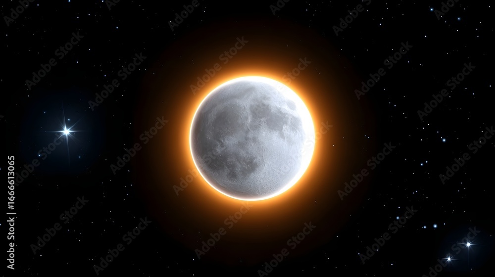 Fototapeta premium A total lunar eclipse illuminates the night sky. long_title:A dramatic total lunar eclipse casts an ethereal glow over the night sky, showcasing the