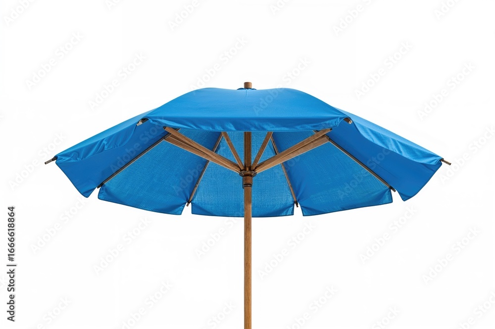 Obraz premium Sunshade for beach set against a plain white backdrop