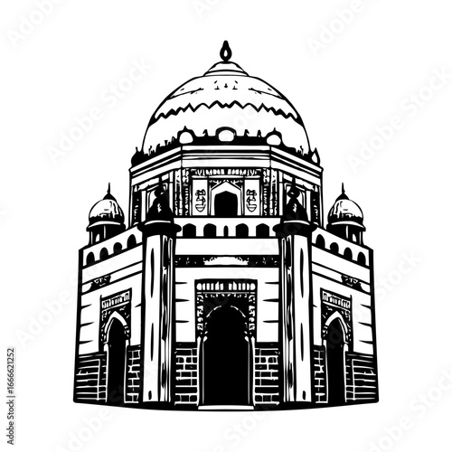 A sketchy style illustration depicting mausoleum